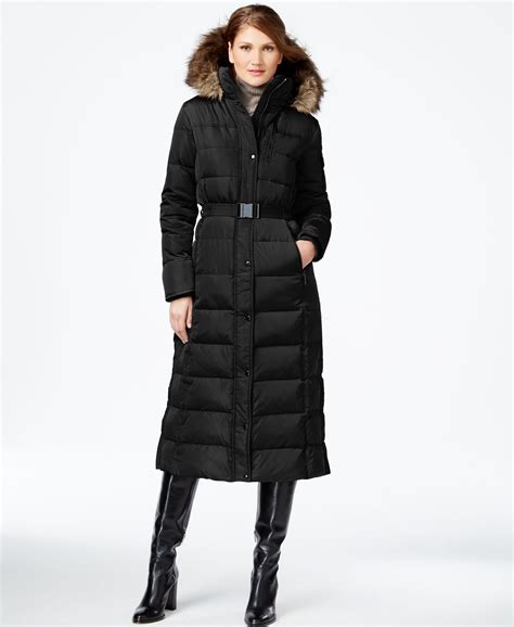 michael kors black belted puffer coat|michael kors puffer coat women.